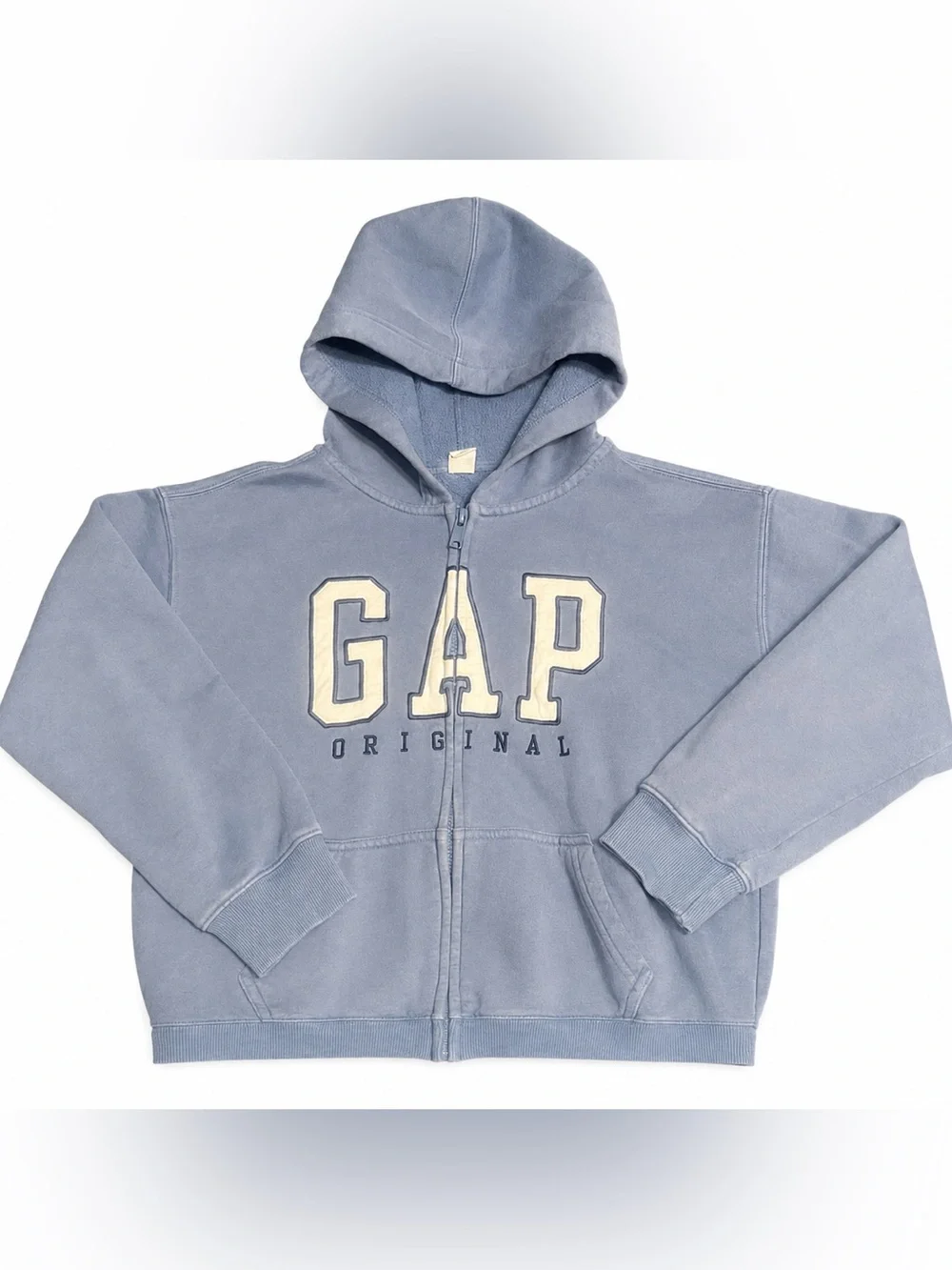 Gap Boys Blue Logo Zip-Up Hoodie Size Large 10/12